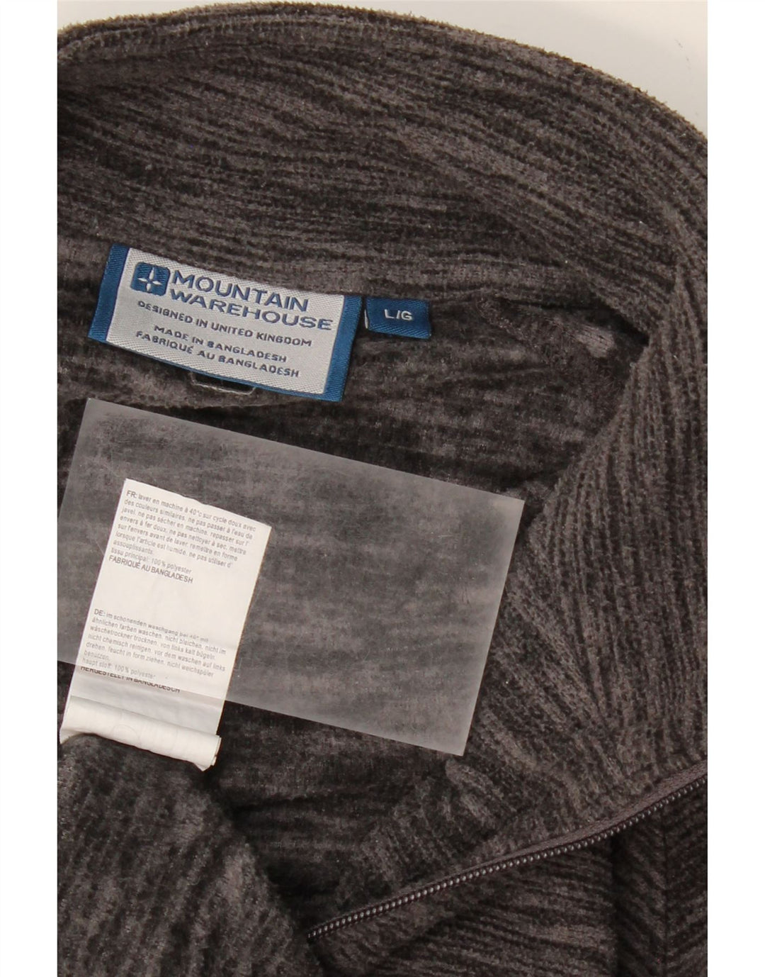 MOUNTAIN WAREHOUSE Mens Fleece Jacket UK 40 Large Grey Flecked Polyester Vintage Mountain Warehouse and Second-Hand Mountain Warehouse from Messina Hembry 