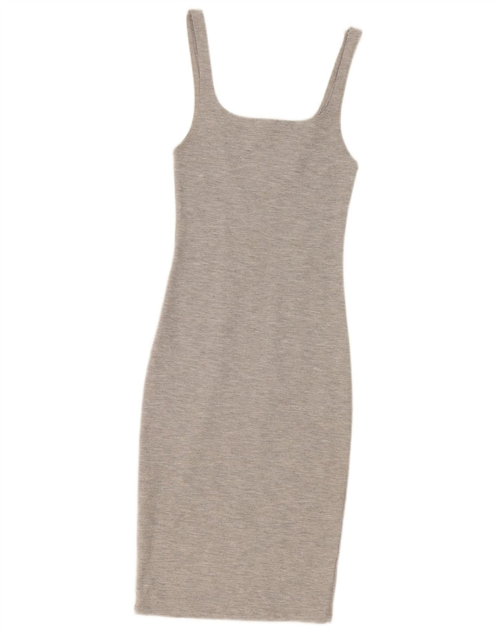Zara Womens Sleeveless Bodycon Dress UK 8 Small Grey Polyester