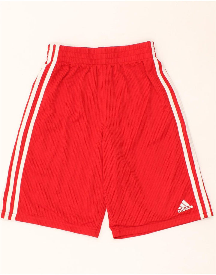 ADIDAS Boys Sport Shorts 10-11 Years Medium Red Polyester Vintage Adidas and Second-Hand Adidas from Messina Hembry 