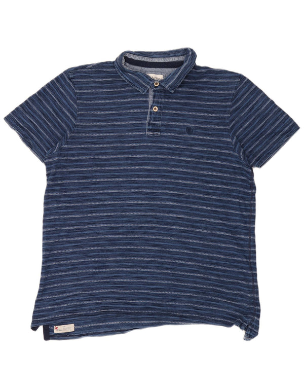 Fat Face Mens Polo Shirt XL Blue Striped Cotton