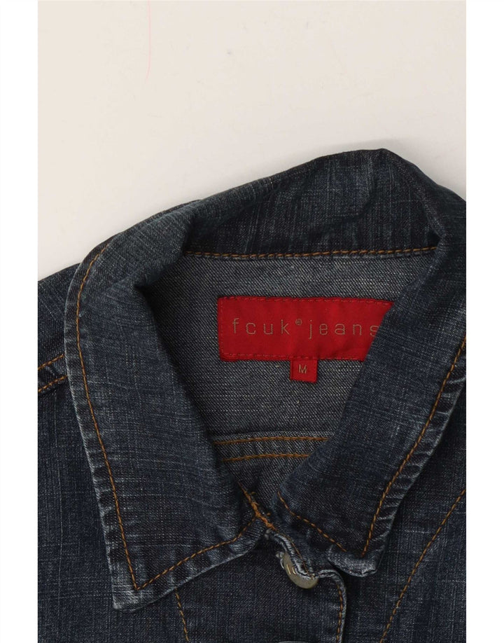 Jaqueta jeans feminina Fcuk UK 12 azul médio
