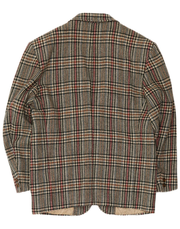 Giacca blazer vintage da uomo a 2 bottoni IT 48 pied de poule medio multicolore