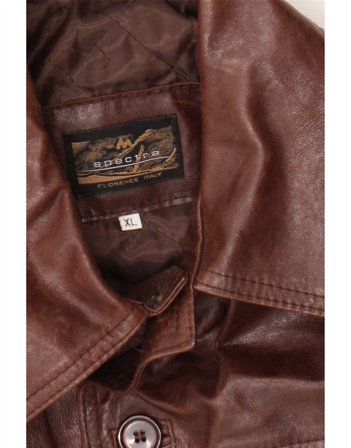 Spectra Mens Leather Jacket UK 42 XL Brown