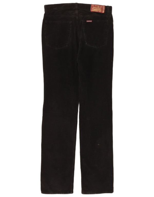 Carrera Mens 700 Straight Corduroy Trousers W33 L34 Black Cotton