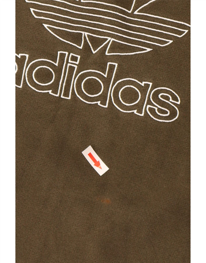 Męska bluza z grafiką ADIDAS, średnia, bawełniana khaki