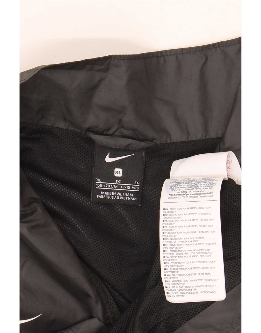 Nike Jungen-Trainingsanzug-Top-Jacke, 13–14 Jahre, XL, schwarzes Polyester