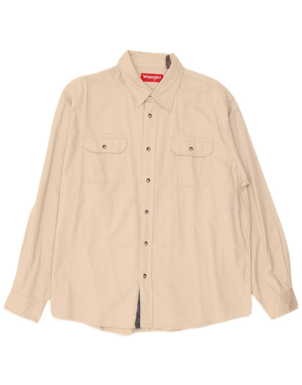 Wrangler Mens Shirt XL Beige Cotton