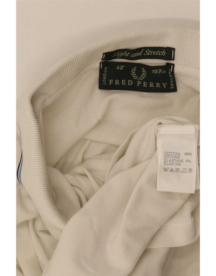 Fred Perry Polo Homme Blanc Moyen Coton