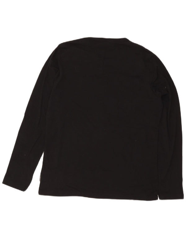 French Connection Mens Top Long Sleeve XL Black Cotton