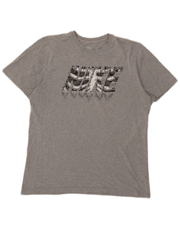 Nike Camiseta gráfica de ajuste estándar para hombre XL Gris