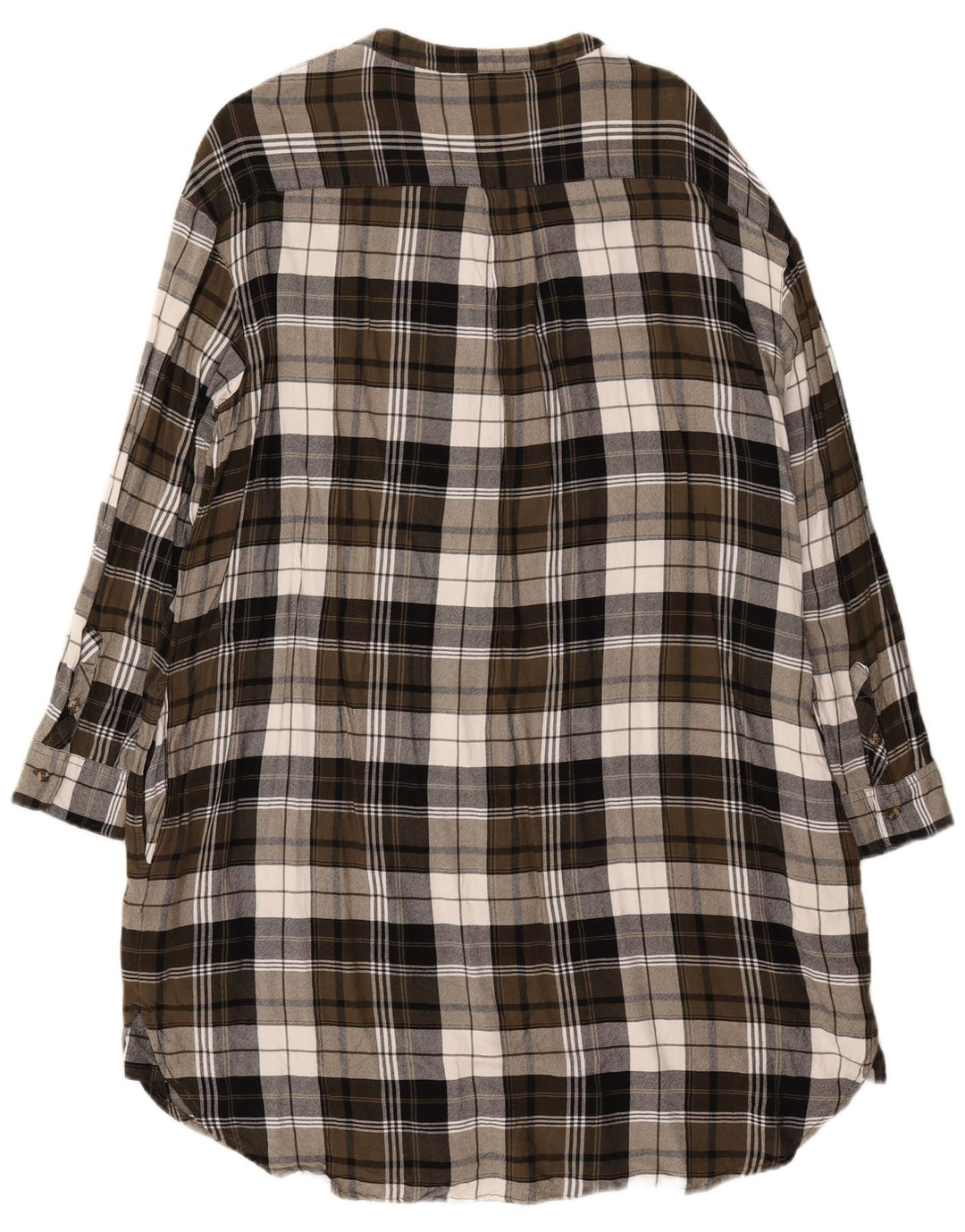 MARKS & SPENCER Womens Oversized Pullover Shirt Dress UK 18 XL Green Check
