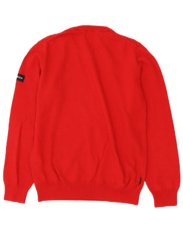 Woolrich Mädchen-Pullover mit Rundhalsausschnitt, 15–16 Jahre, rote Baumwolle
