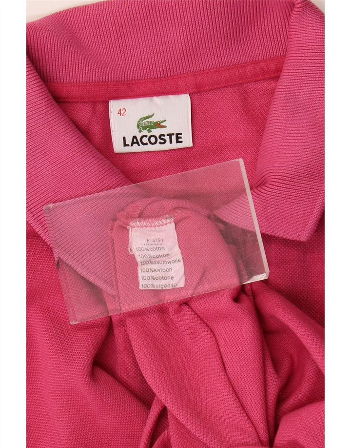 Lacoste Womens Polo Shirt Size 42 Large Pink Cotton