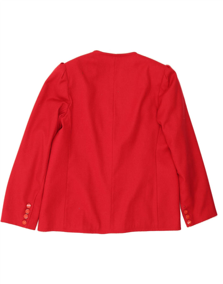 WINDSMOOR Womens Open Blazer Jacket UK 18 XL Red New Wool Vintage Windsmoor and Second-Hand Windsmoor from Messina Hembry 