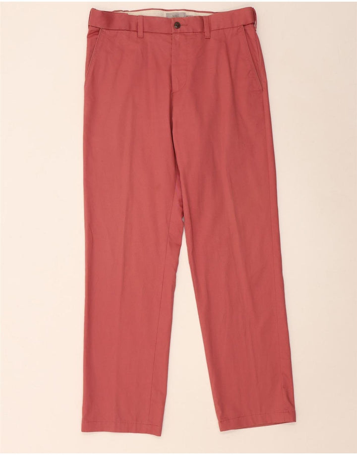 Marks & Spencer Mens Regular Fit Chino Trousers W34 L31 Red Cotton