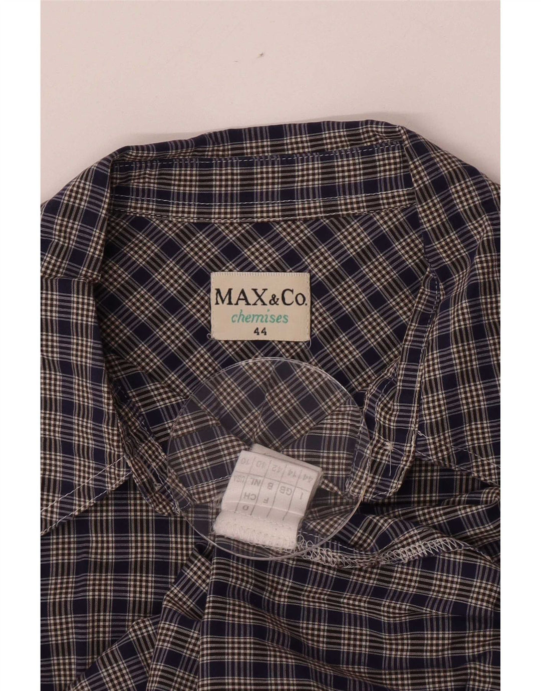 Cămașă pentru femei Max & Co. UK 14 Medium bleumarin din bumbac cu carouri