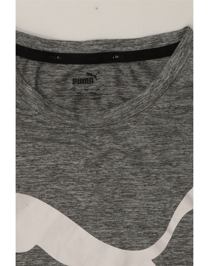 Puma Mens Graphic T-Shirt Top Medium Grey Flecked