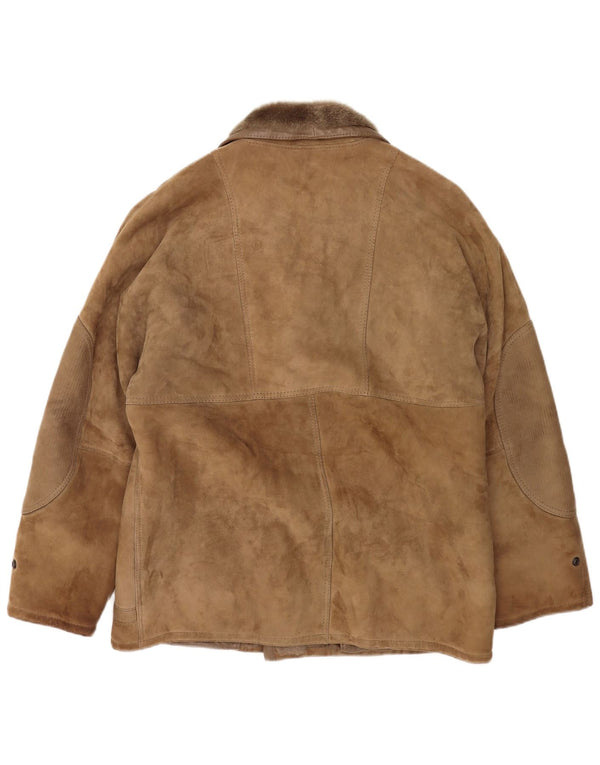Vintage Mens Shearling Jacket IT 52 XL Beige