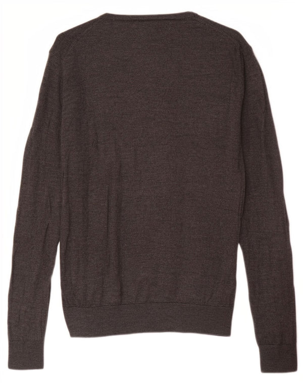 Zara Mens Jumper Sweater Large Grey Wool
