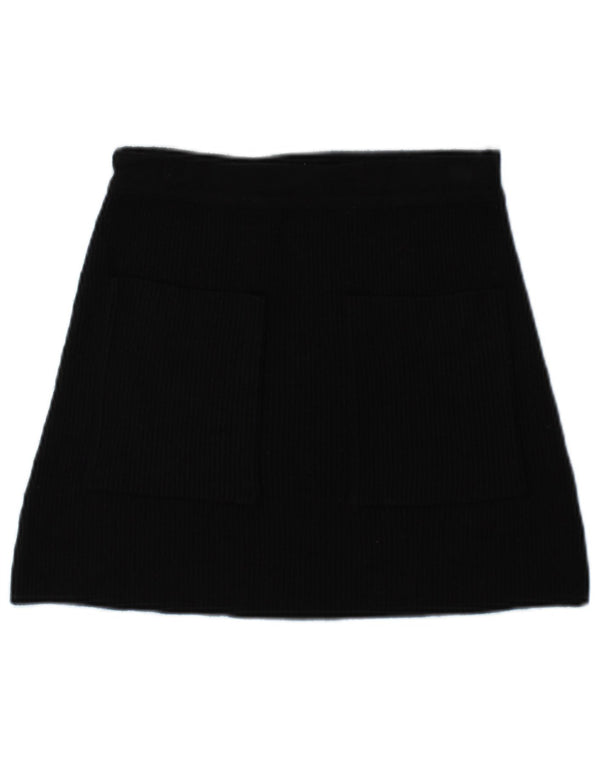 Zara Womens Knit Mini Skirt Small W26 Black Viscose