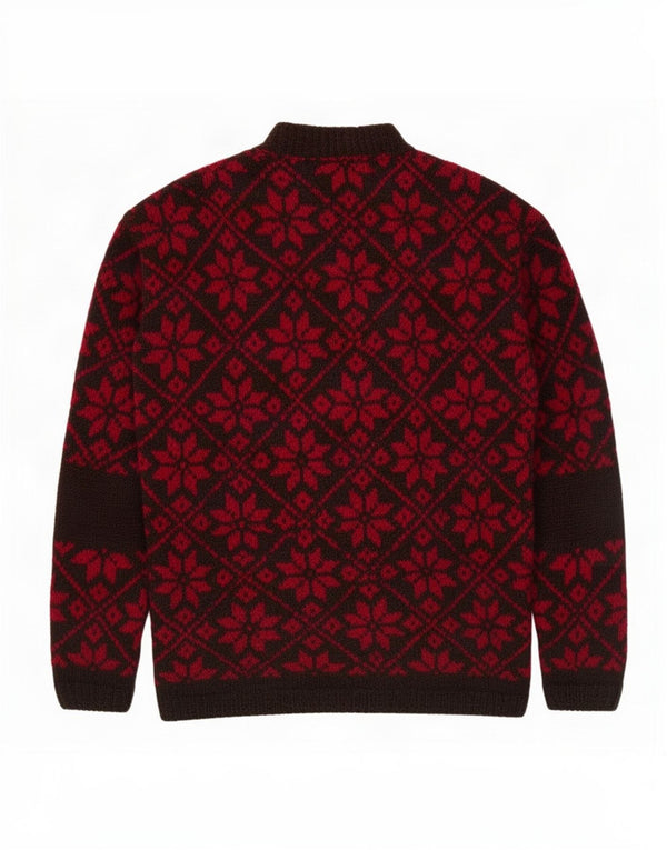 vintage Womens Turtle Neck Jumper Pull UK 16 Grand Rouge Fair Isle