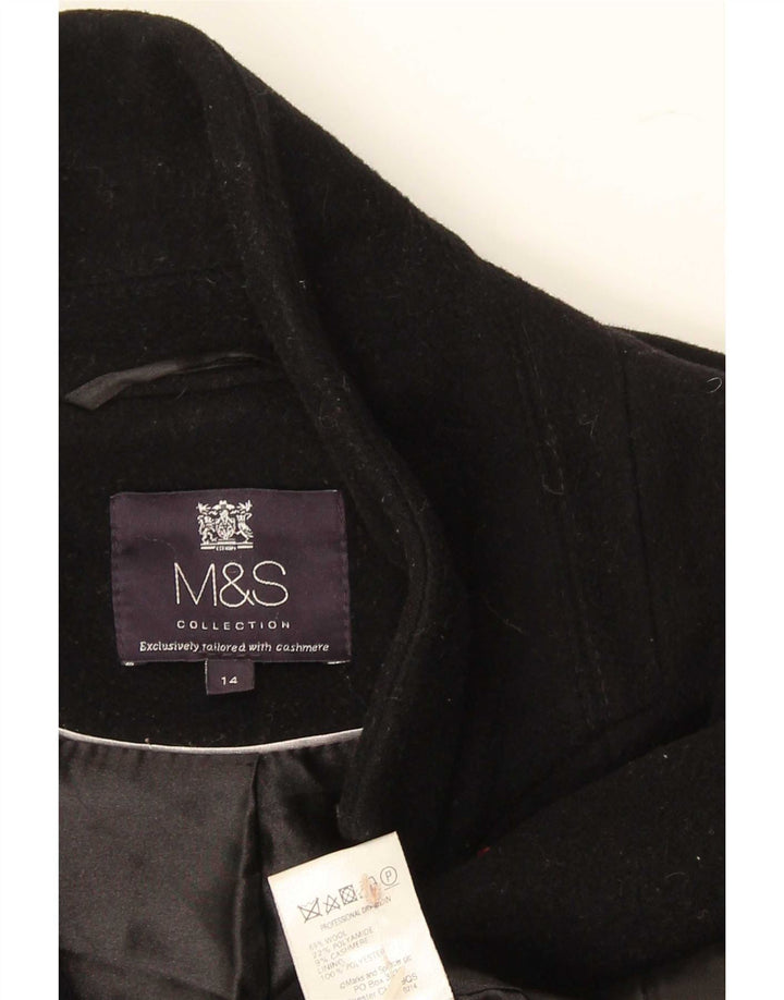 Marks & Spencer ženski kaput UK 14 velika crna vuna
