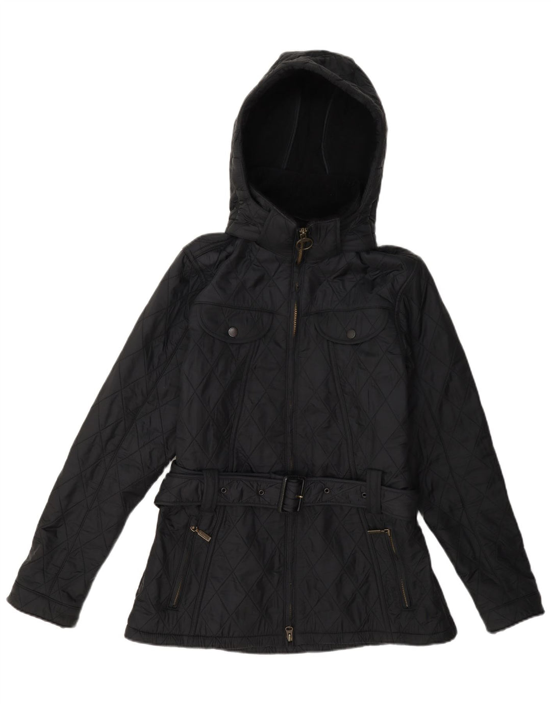 Giacca trapuntata con cappuccio da donna Barbour UK 12 Poliammide grigio medio
