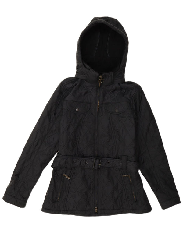 Jachetă matlasată cu glugă Barbour pentru femei UK 12 Poliamidă gri mediu