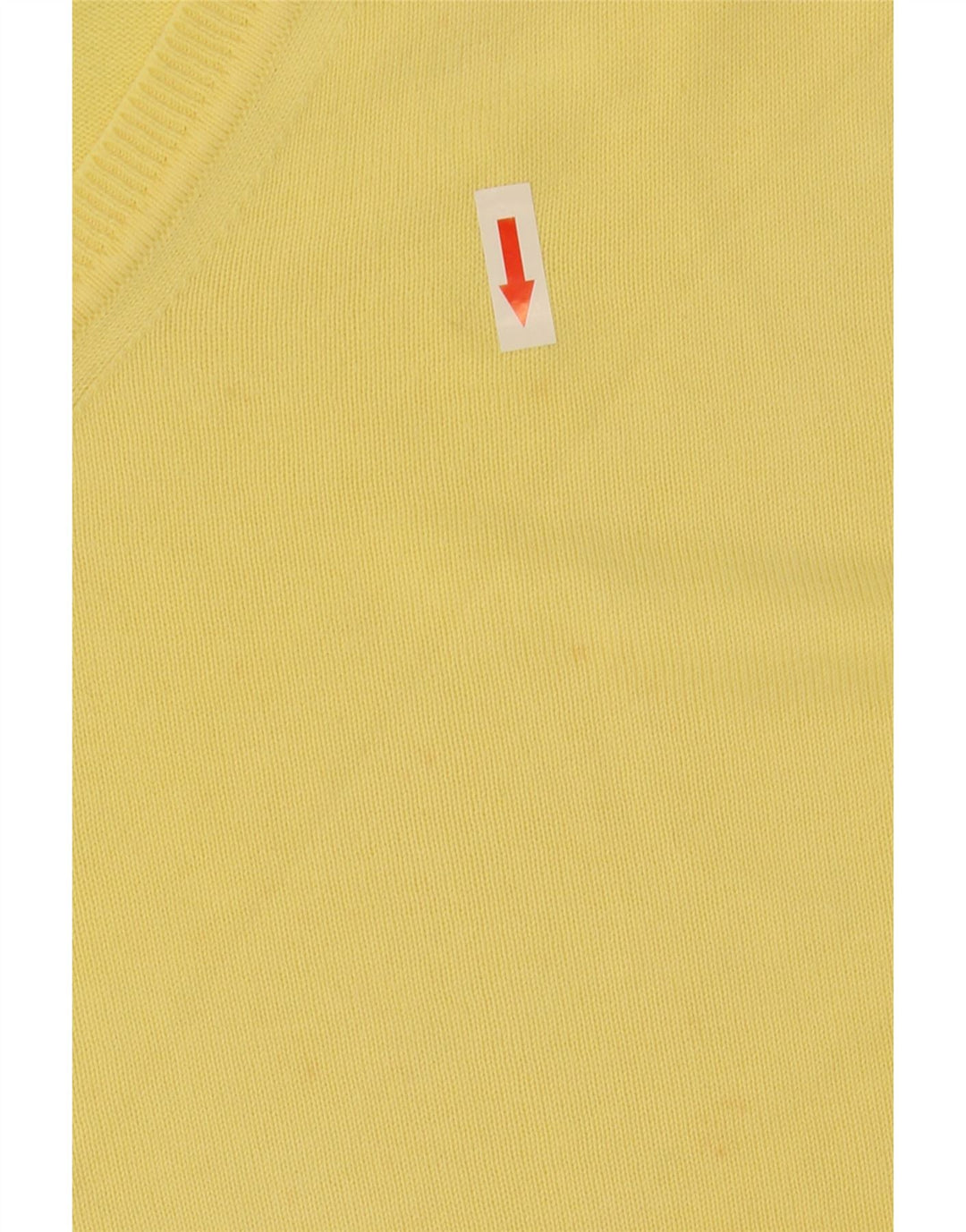 Zara Mens V-Neck Jumper Sweater XL Yellow
