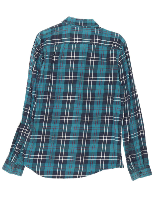 Jack Wills Mens Classic Fit Flannel Shirt Medium Blue Check Cotton