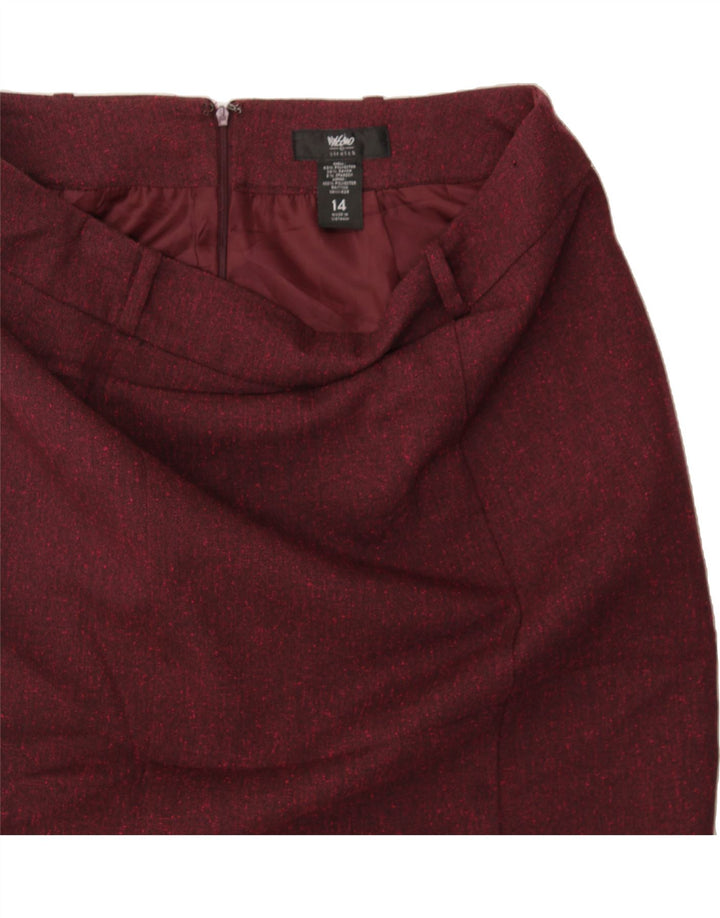 MOSSIMO Womens Stretch Pencil Skirt US 14 XL W34 Burgundy Flecked Vintage Mossimo and Second-Hand Mossimo from Messina Hembry 