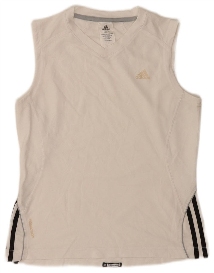 Adidas Womens Vest Top UK 10 Small White Polyester