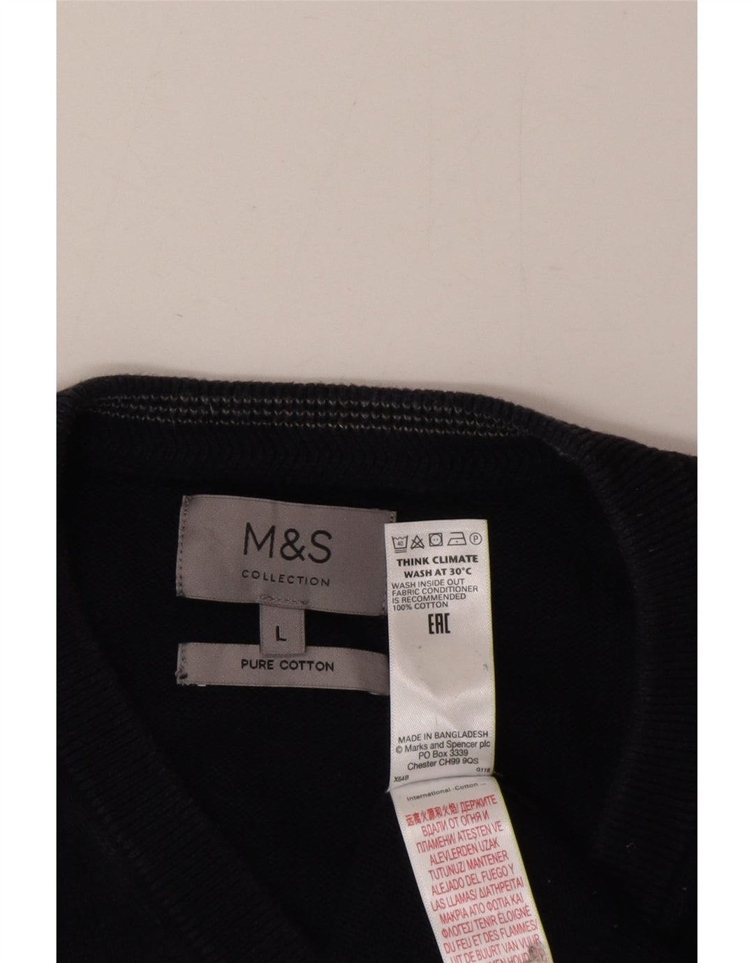 Marks & Spencer Mens Vest Tank Top Large Navy Blue Cotton