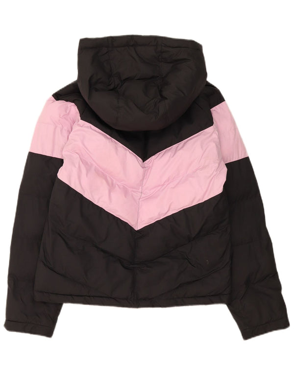 Nike Veste matelassée à capuche pour fille 12-13 ans Large Noir Colourblock