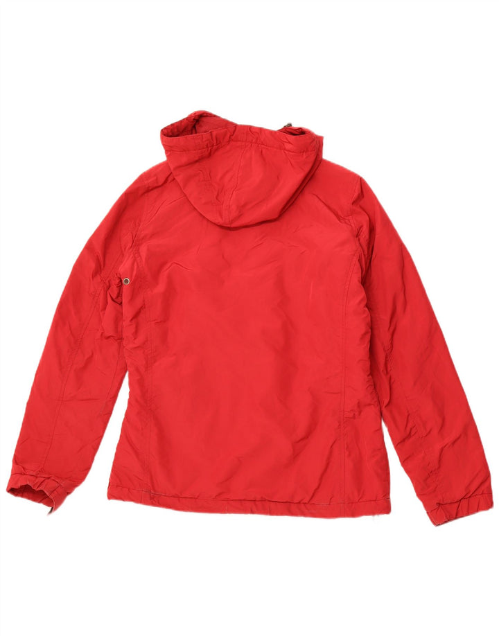 NAPAPIJRI Womens Graphic Hooded Anorak Jacket UK 14 Medium Red Polyester