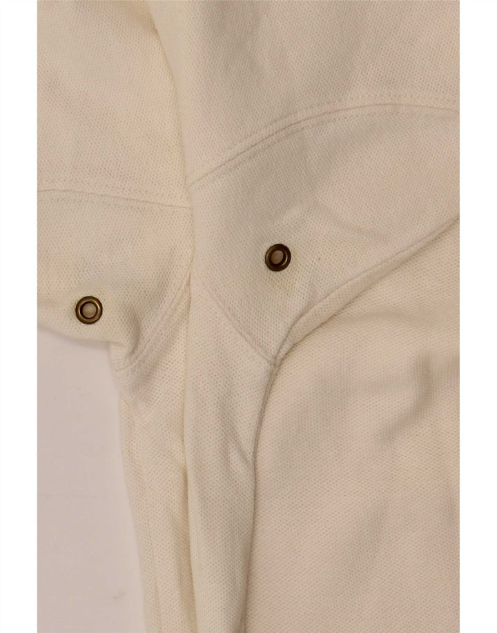 Timberland Mens Polo Shirt Small Beige Striped Cotton