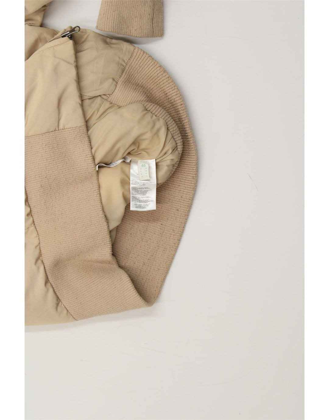 SERGIO TACCHINI Womens Padded Jacket IT 46 Large Beige Polyester Vintage Sergio Tacchini and Second-Hand Sergio Tacchini from Messina Hembry 