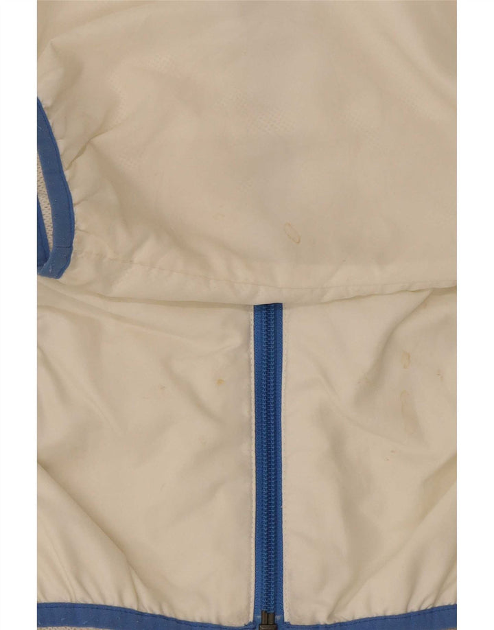 Jaqueta de chuva feminina com capuz Puma UK 14 grande nylon branco