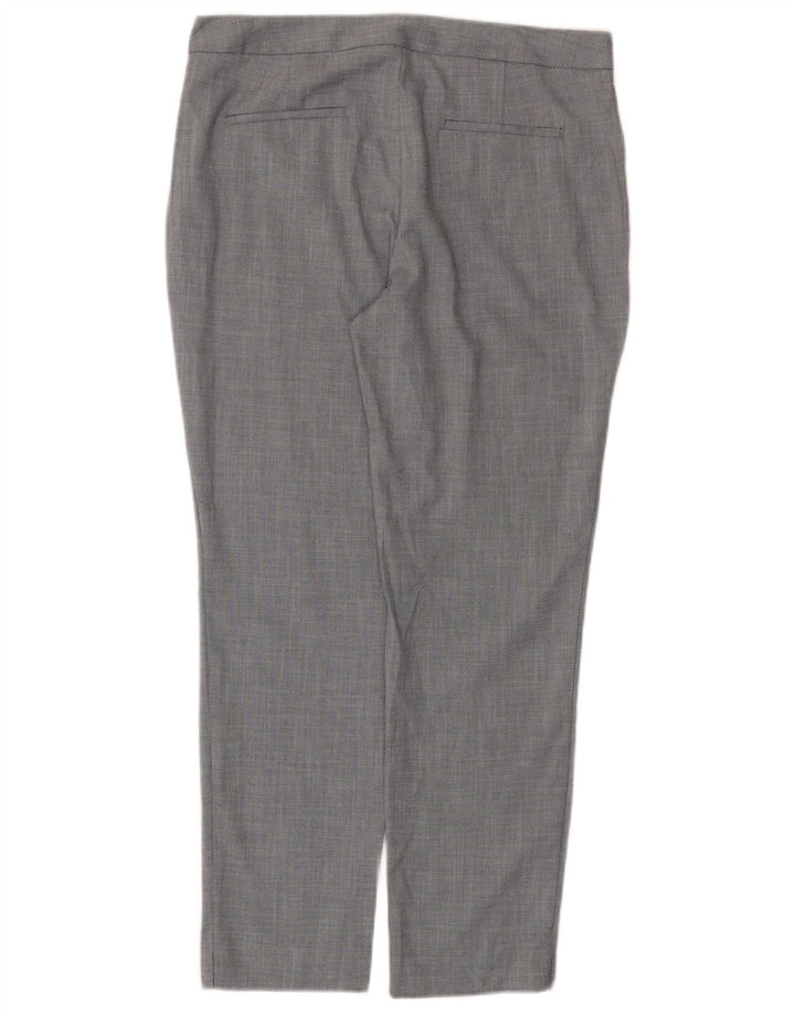 Zara Pantalon de costume slim pour femme EU 40 Medium W30 L27 Gris Chevron Polyester