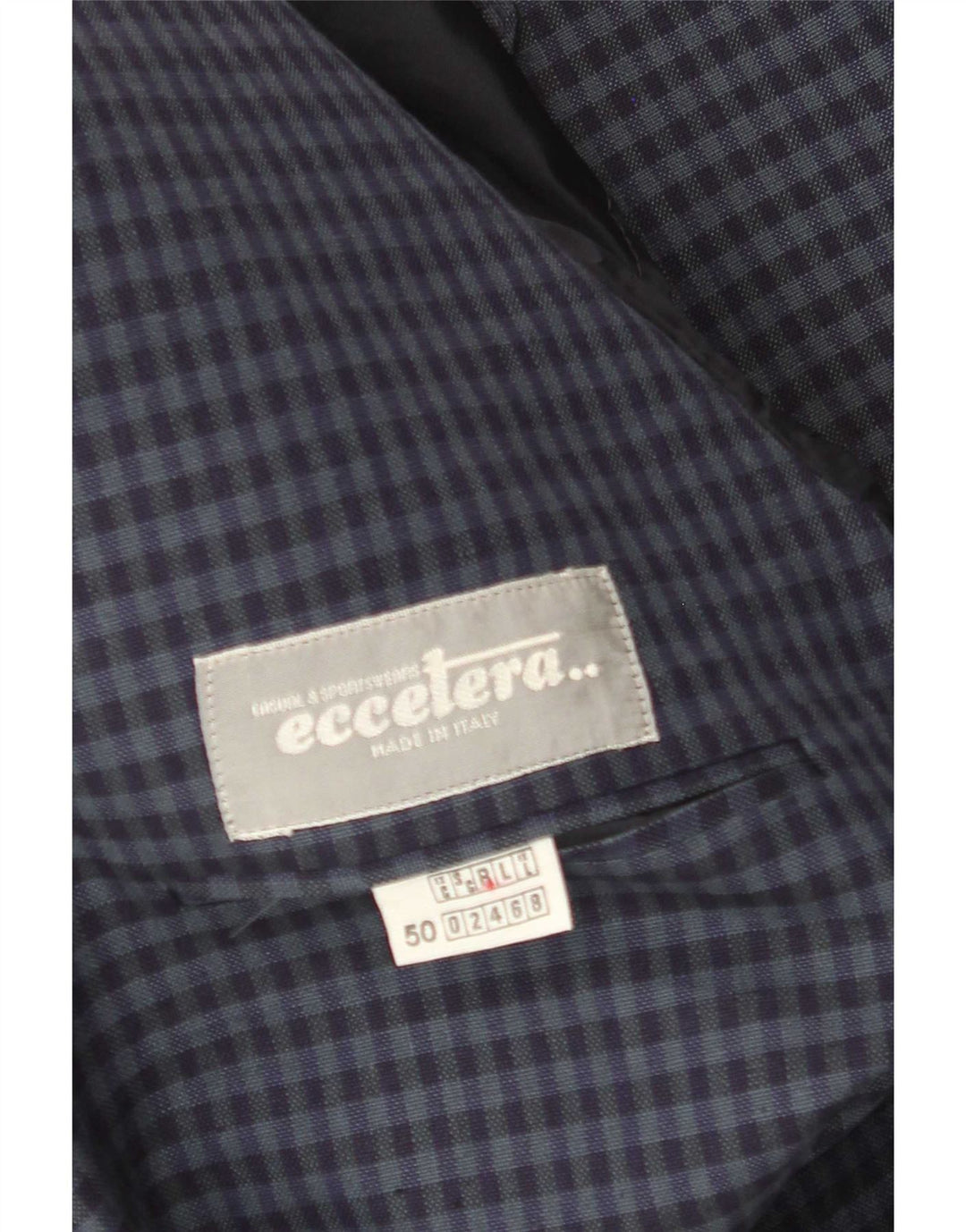 Jaqueta Blazer Masculina Vintage de 2 Botões IT 50 Grande Gingham Azul Marinho