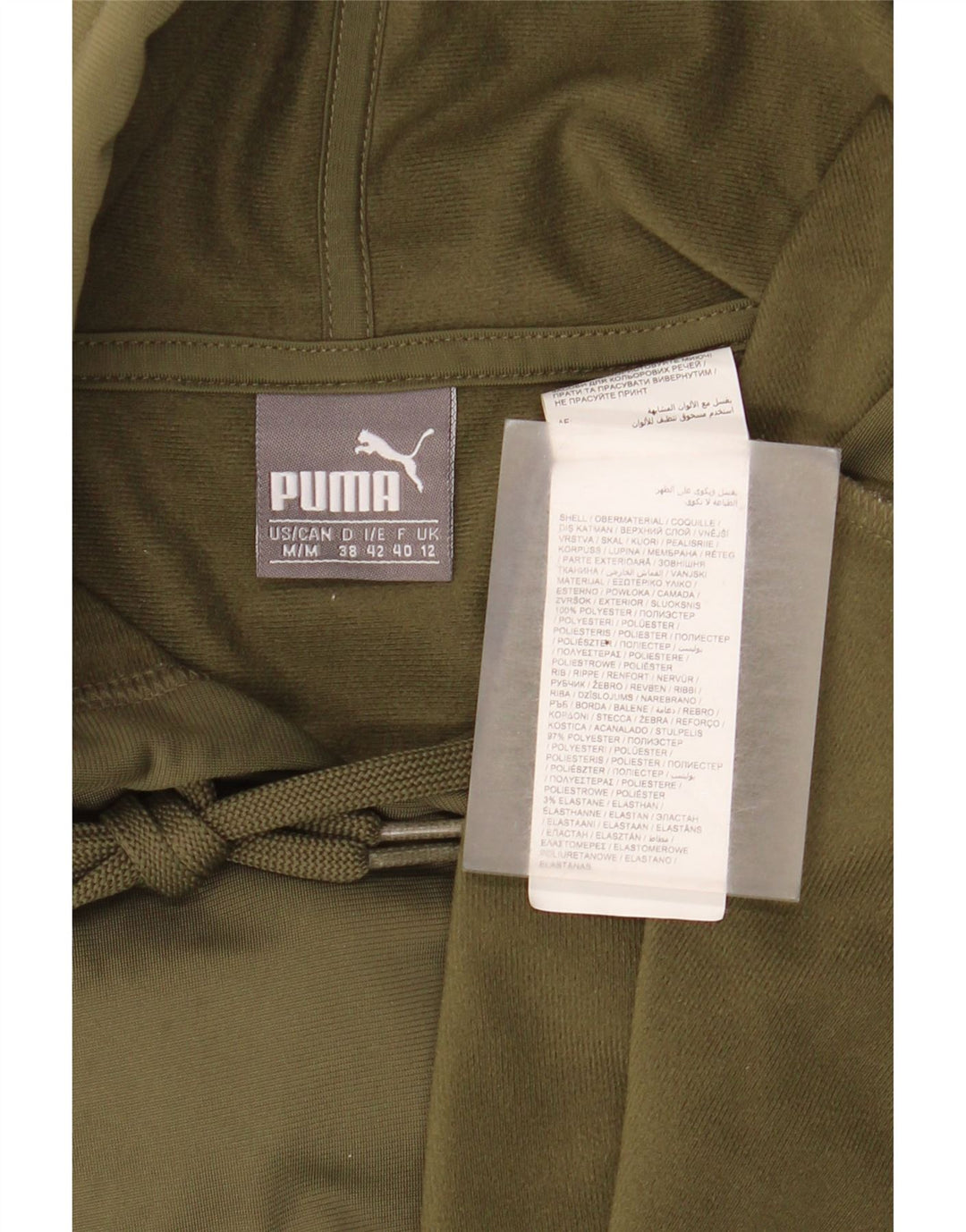 Puma Womens Graphic Hoodie Pullover UK 14 Medium Khaki Polyester