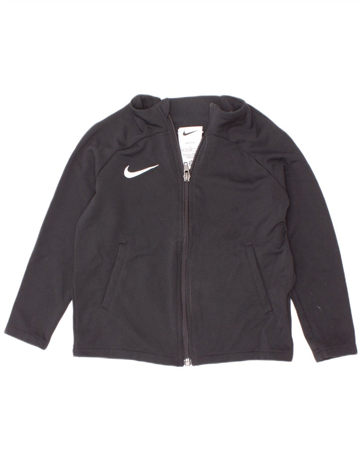 Giacca da ginnastica per ragazze Nike Dri Fit, 4-5 anni, piccola, in poliestere nero