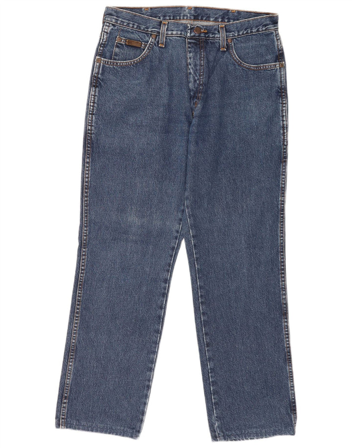 Wrangler Mens Texas Straight Jeans W34 L29 Blue Cotton