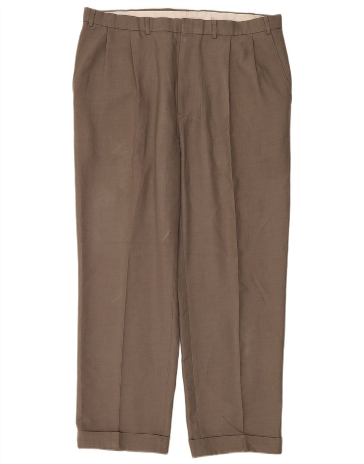 Marks & Spencer Mens St. Michael Pegged Casual Trousers W38 L29 Brown