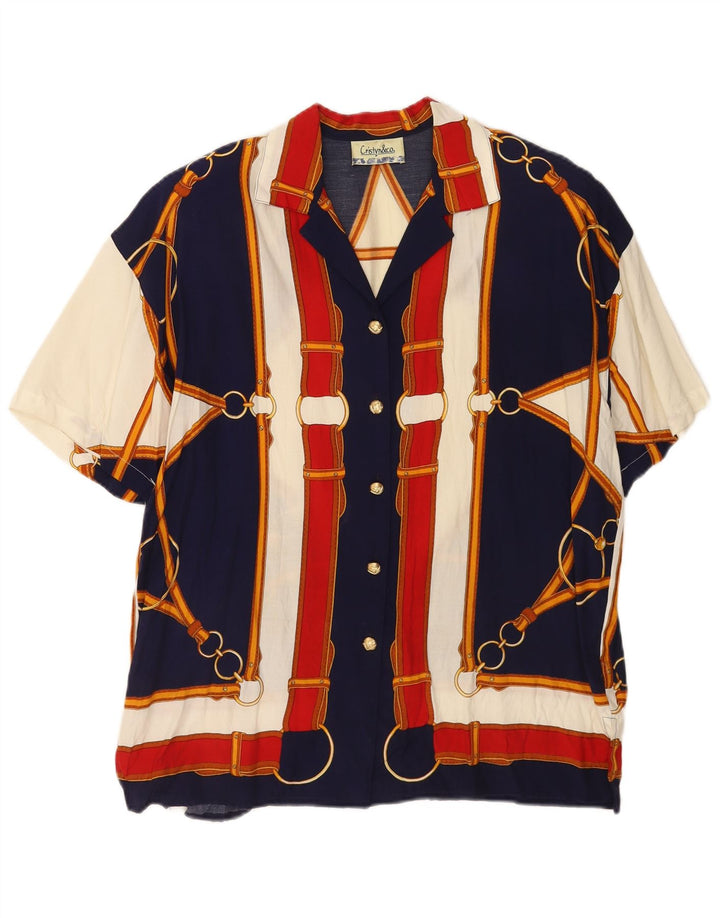 VINTAGE Womens Abstract Pattern Shirt Blouse UK 18 XL Multicoloured