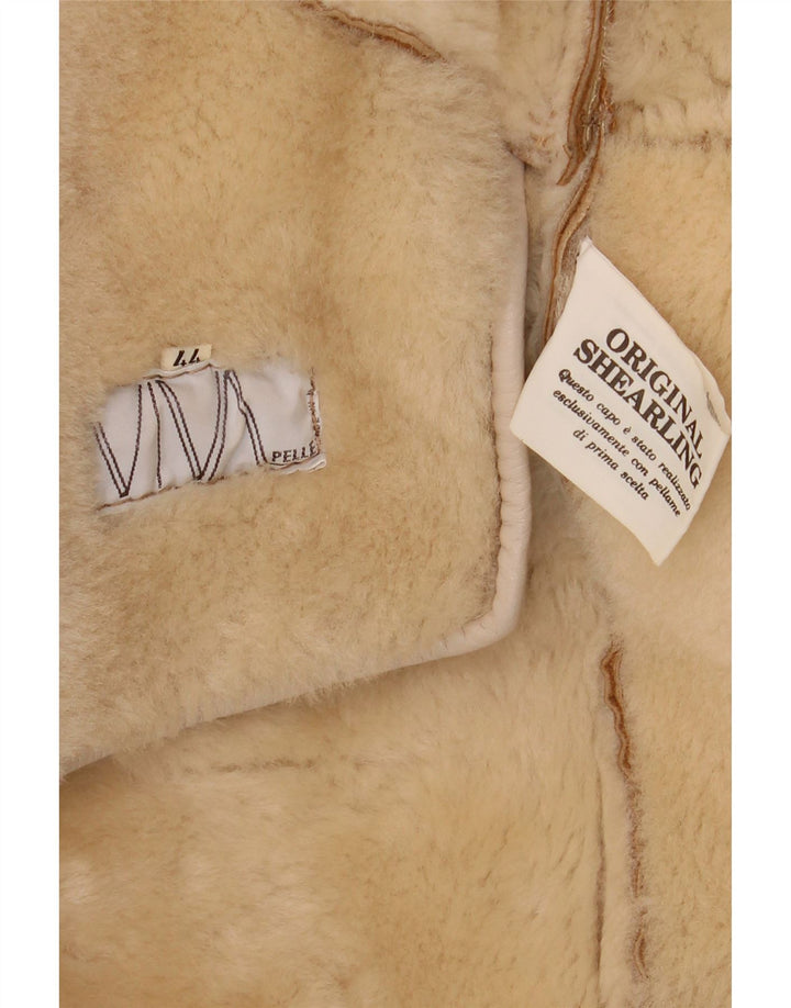 Vintage Womens Oversized Shearling Coat IT 44 Medium Brown Shearling