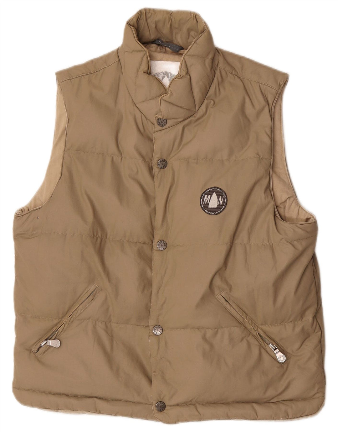 Murphy & Nye Herre Polstret Gilet UK 36 Small Beige Nylon
