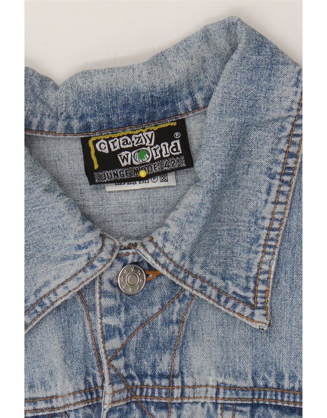 CRAZY WORLD Womens Denim Jacket IT 42 Medium Blue Cotton Vintage Crazy World and Second-Hand Crazy World from Messina Hembry 