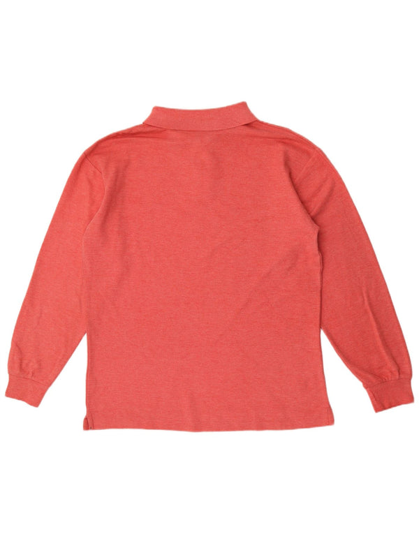 Polo da uomo a maniche lunghe Fila IT 50 rosso medio in cotone