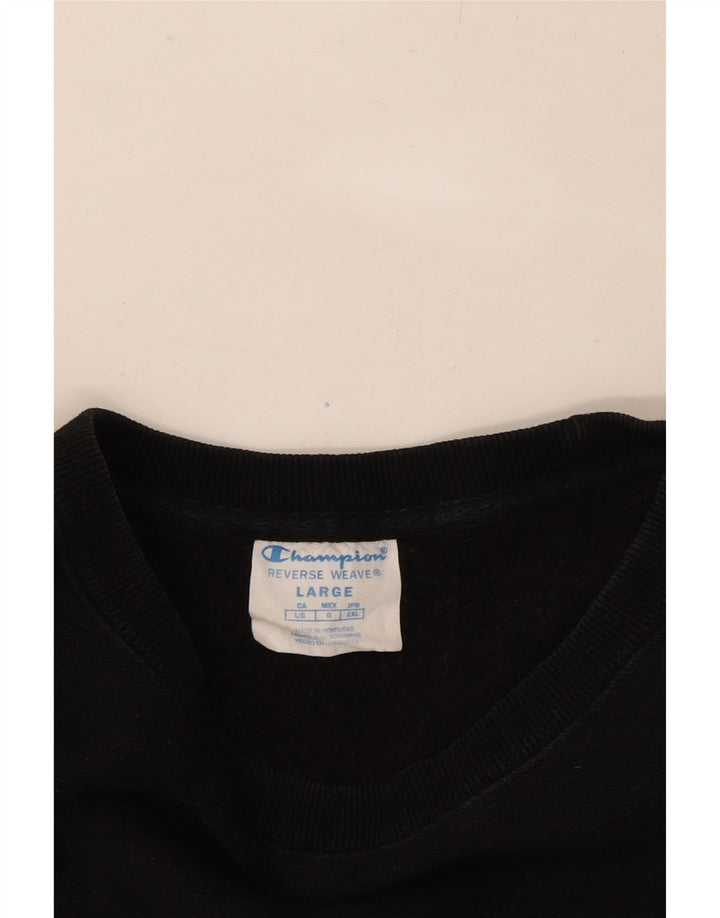 CHAMPION Womens Reverse Weave Sweatshirt Jumper UK 16 Large Black Cotton Vintage Champion and Second-Hand Champion from Messina Hembry 